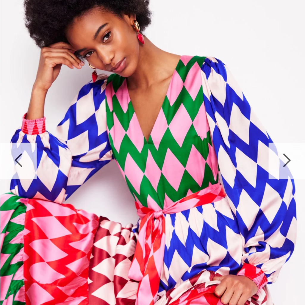 Nwt V-Neck Tiered Dress In Vibrant Stripe